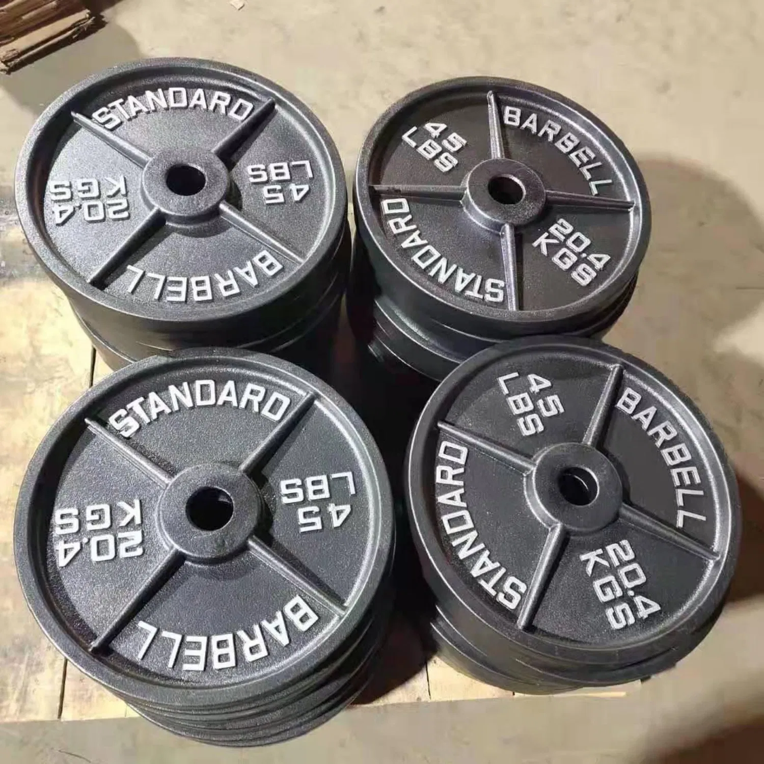 Okpro Gym Fitness Equipment Wholesale Weightlifting Commercial Barbell Cast Iron Weight Plates for Strength Training